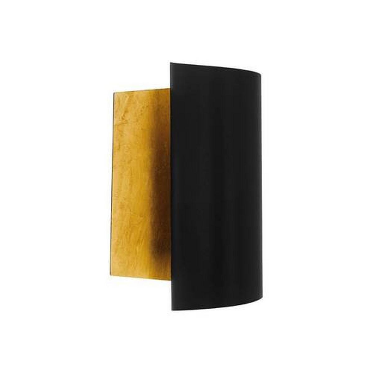 Wandleuchte Falicetto 1-Flammig Schwarz/Goldfarben - Goldfarben/Schwarz, Design, Metall (25/16/11,5cm) - Eglo