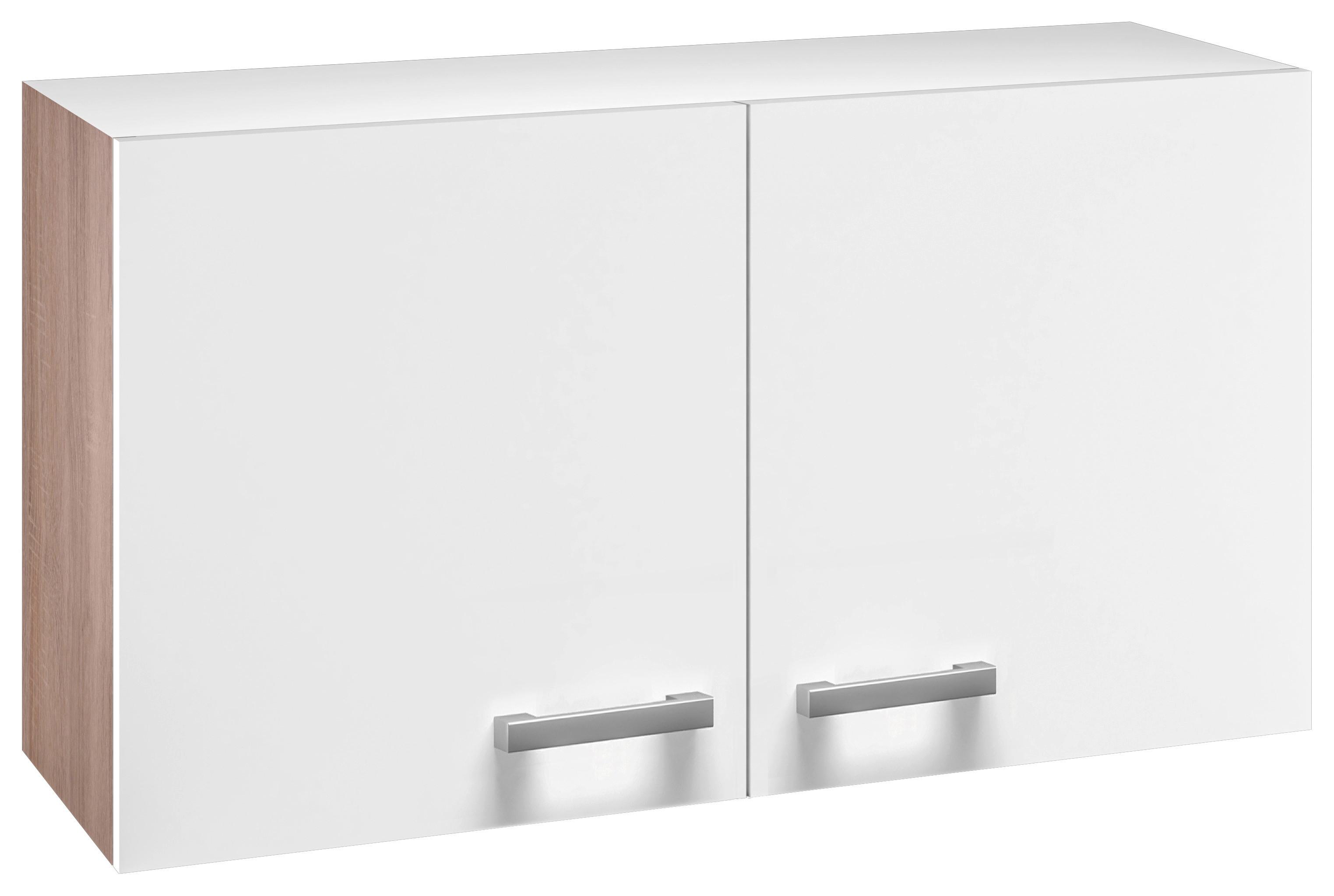 Horní skříňka LEXA - bílá/Sonoma dub, Moderní, kompozitní dřevo/plast (100/55/32cm) - Based