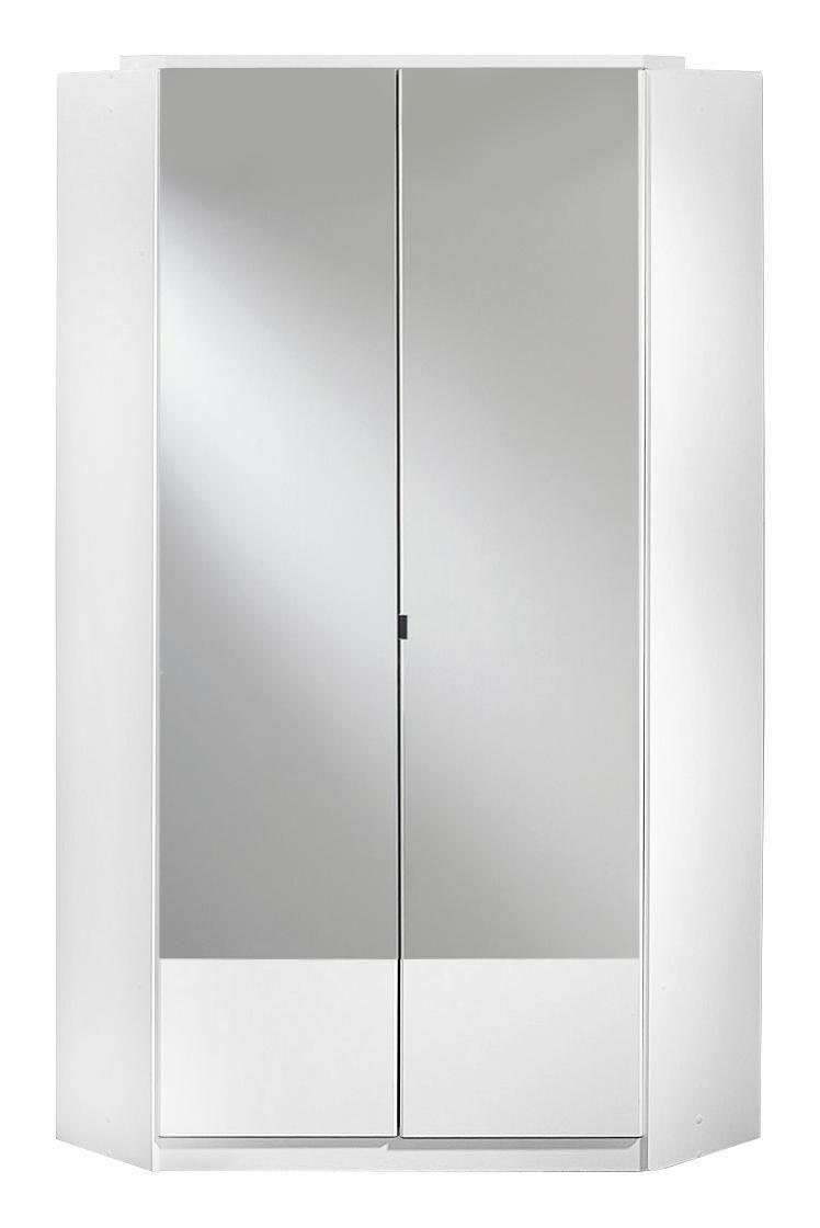 Eckschrank Mit Spiegel 95cm Imago, Weiß - Weiß, KONVENTIONELL, Glas/Holzwerkstoff (95/199/95cm) - MID.YOU