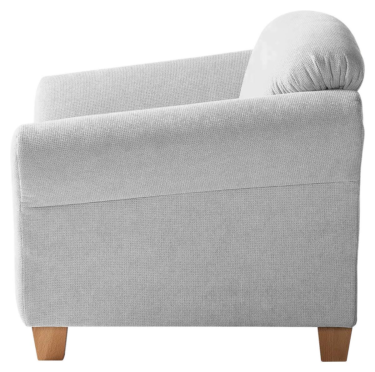 Sessel Gotland silberfarben Rücken echt, 101x84x89 cm - Silberfarben/Naturfarben, KONVENTIONELL, Textil (101/84/89cm) - Sit & More