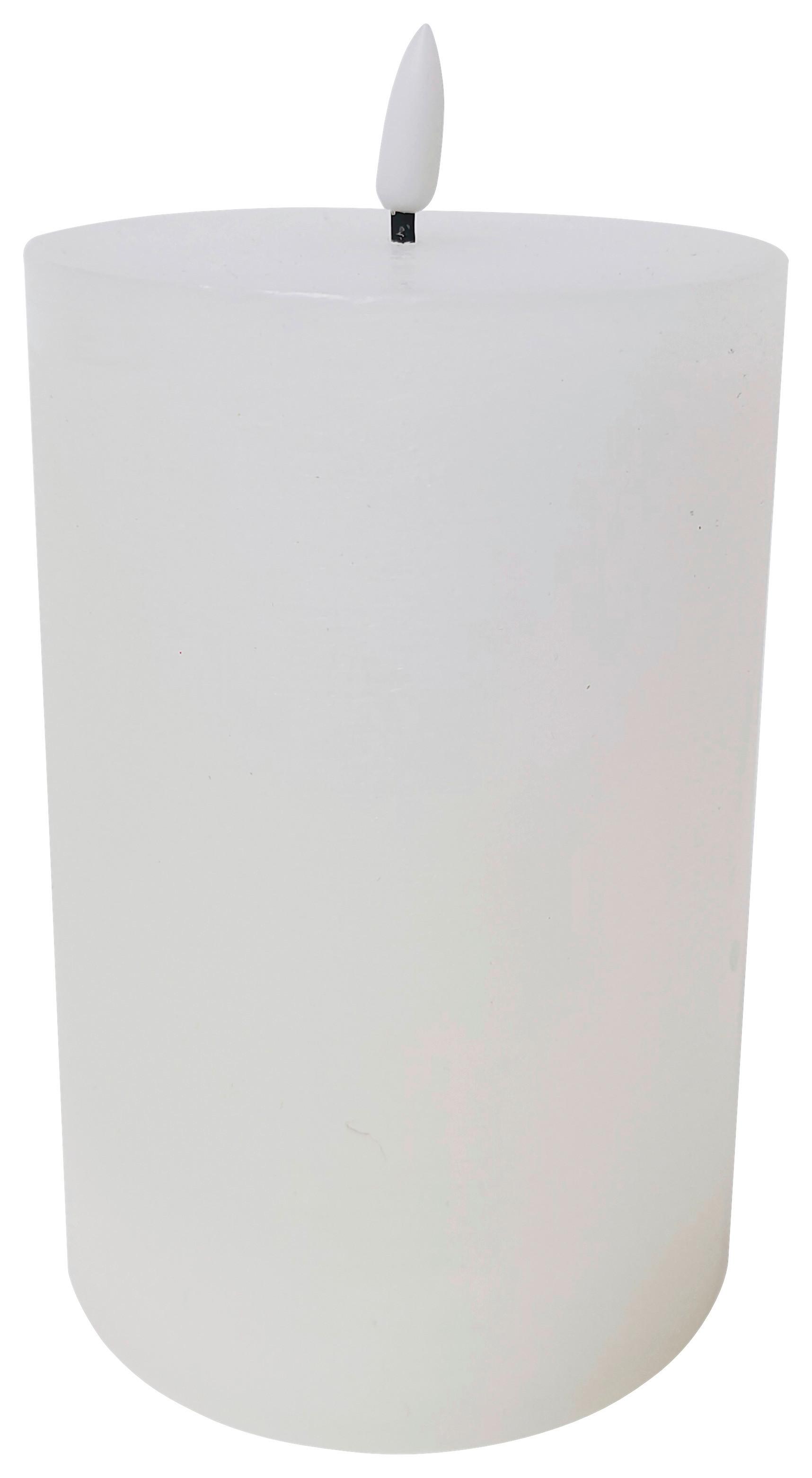 Svíčka s LED Fendy, V: 15cm - bílá, plast/přírodní materiály (10/15cm) - Premium Living