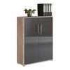 Aktenschrank versperrbar Anthrazit/Eiche Dekor B:84,5cm - Anthrazit Hochglanz/Sonoma Eiche, MODERN, Holzwerkstoff (84,5/114/33cm) - MID.YOU
