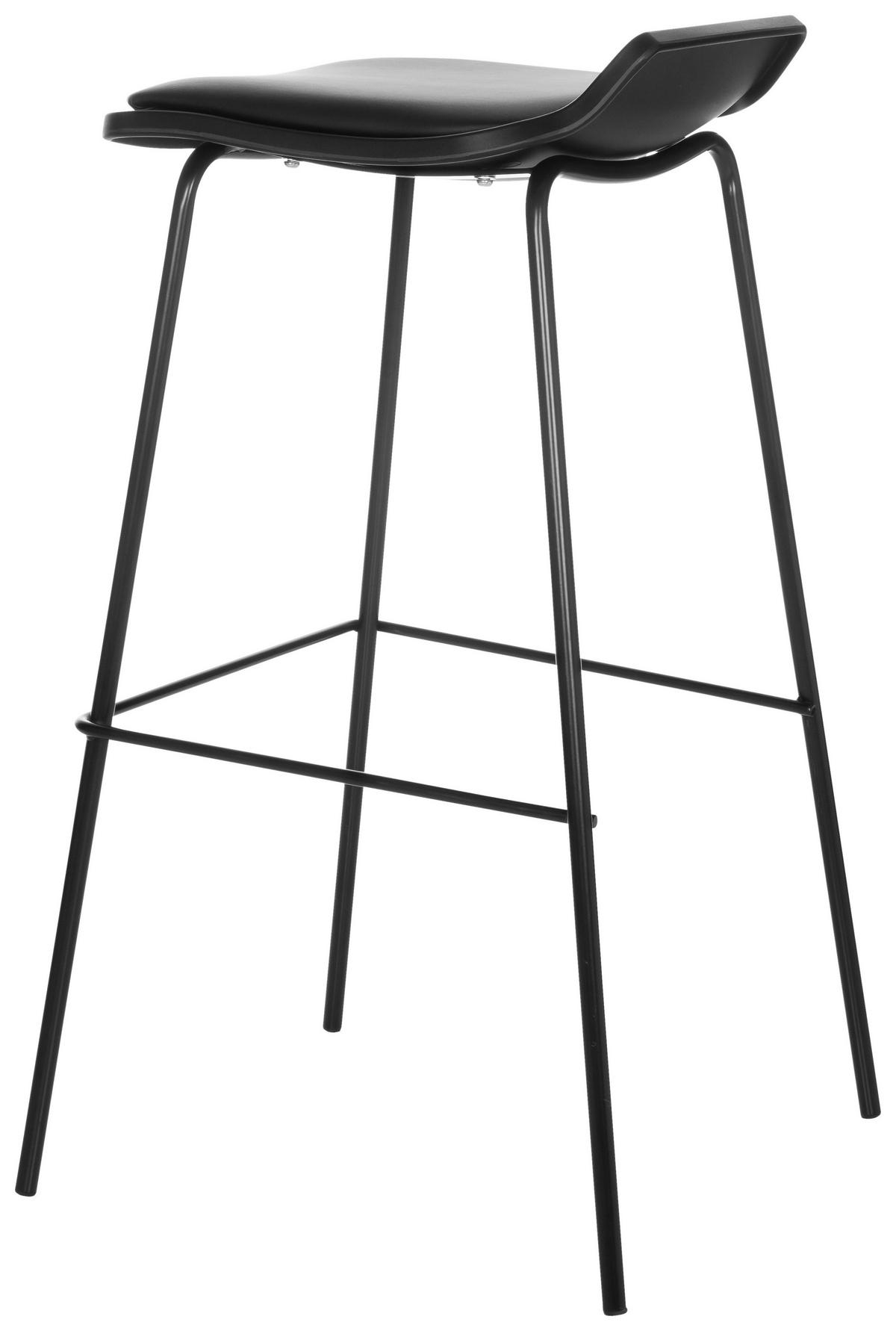 Barhocker Lonso 10 - Schwarz, Basics, Textil/Metall (47/82/49cm) - MID.YOU
