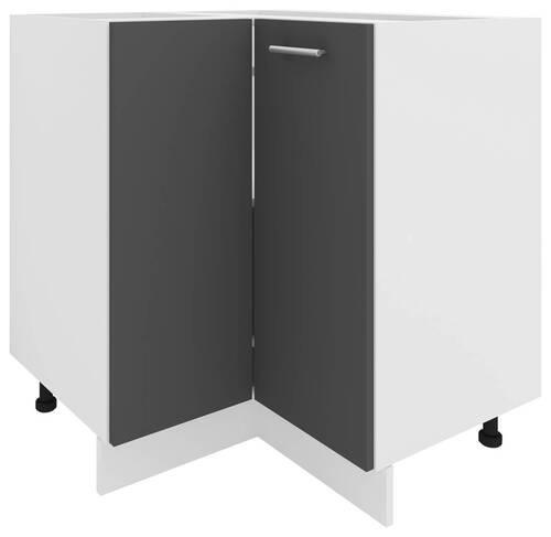 Eckunterschrank Esilo B: 76 cm Anthrazit/Weiß - Anthrazit/Weiß, KONVENTIONELL, Holzwerkstoff (76/82/76cm) - MID.YOU