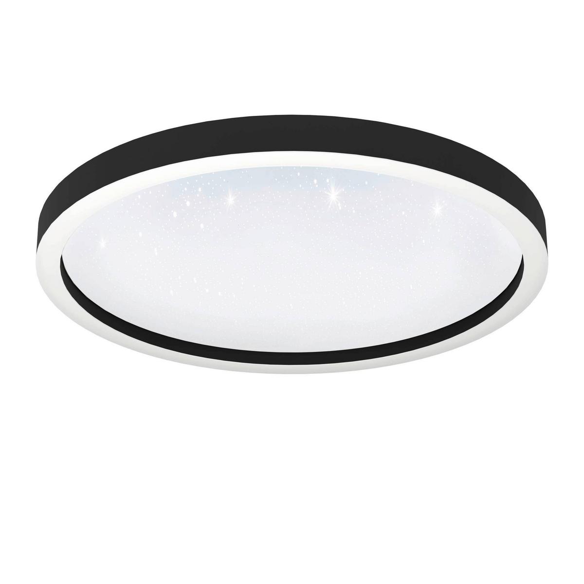 Deckenleuchte Montemorelos Ø 57 cm Farbwechsler - Schwarz/Weiß, Basics, Kunststoff/Metall (57/7cm) - Eglo
