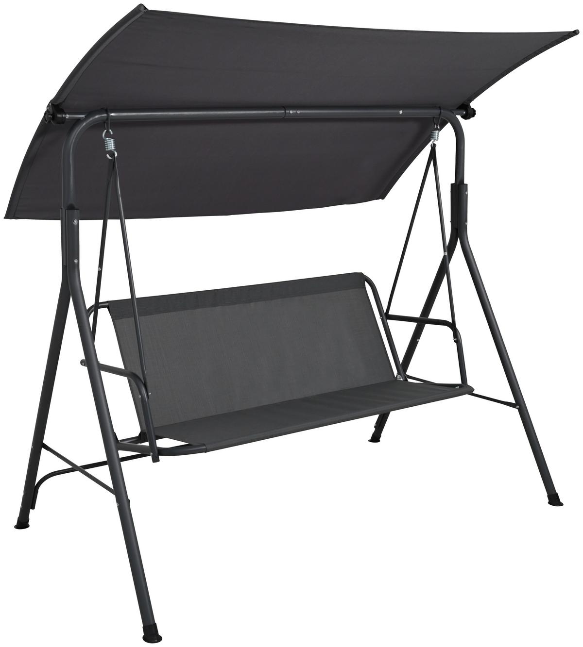 Hollywoodschaukel Verona - Anthrazit, MODERN, Metall (170/153/110cm) - Beldano