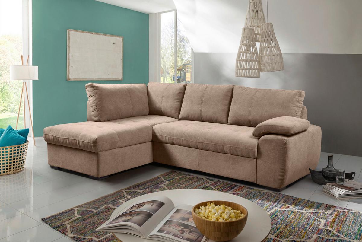 Sarokgarnitúra "byblos" - barna, Modern, textil (170/240cm)