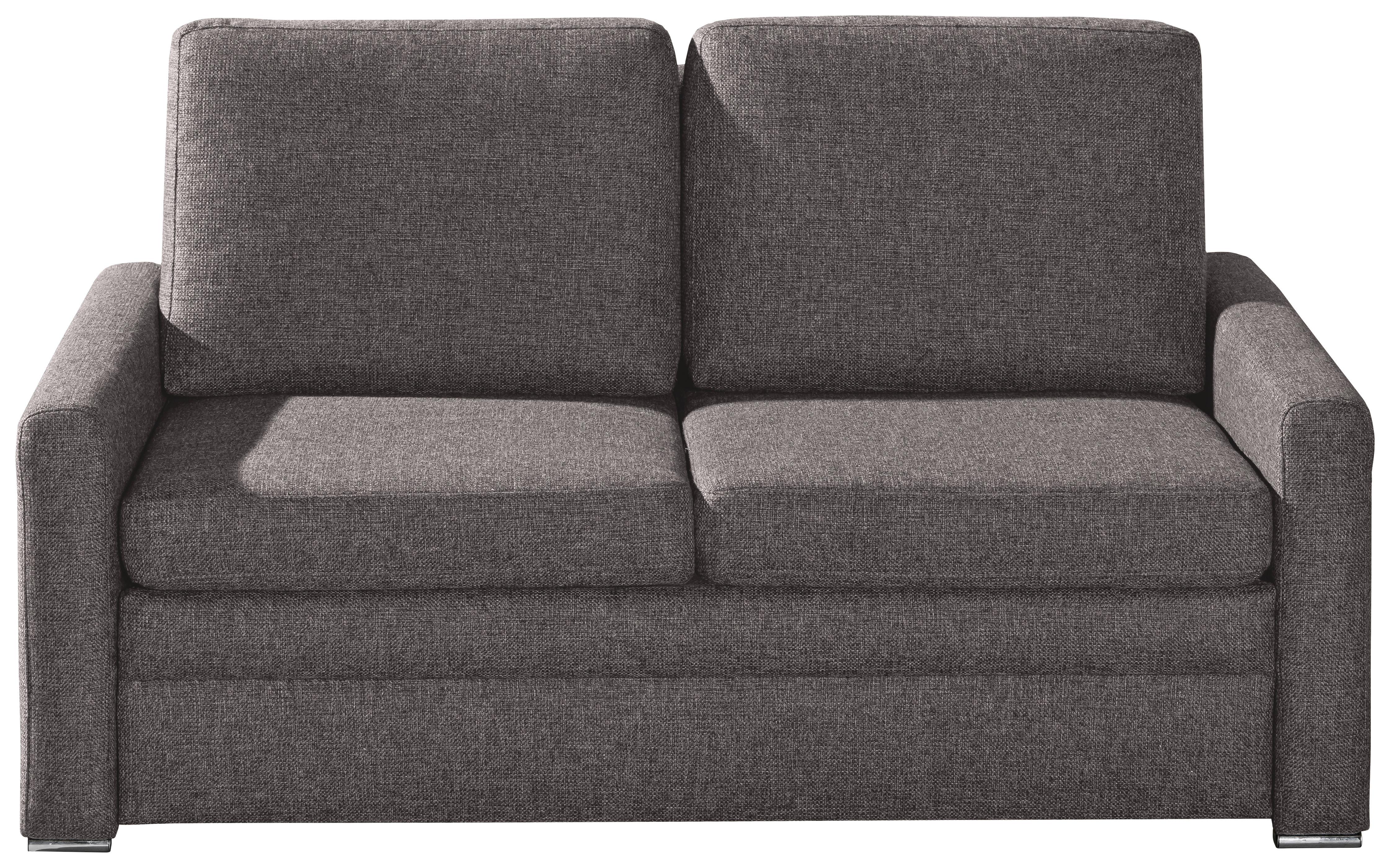 2-Sitzer-Sofa mit Schlaffunkt. und Bettkasten Calista Grau - Chromfarben/Grau, KONVENTIONELL, Textil (153/83/90cm) - Livetastic
