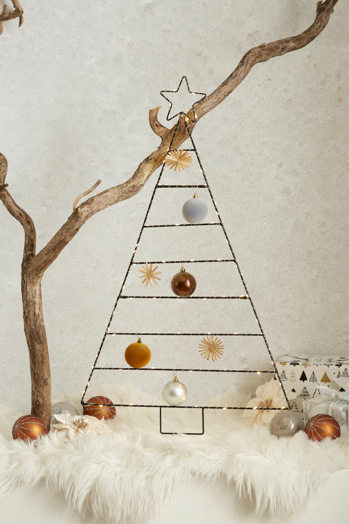 Weihnachtsdeko Blume Textil Clip - Creme, Basics, Textil (17cm)