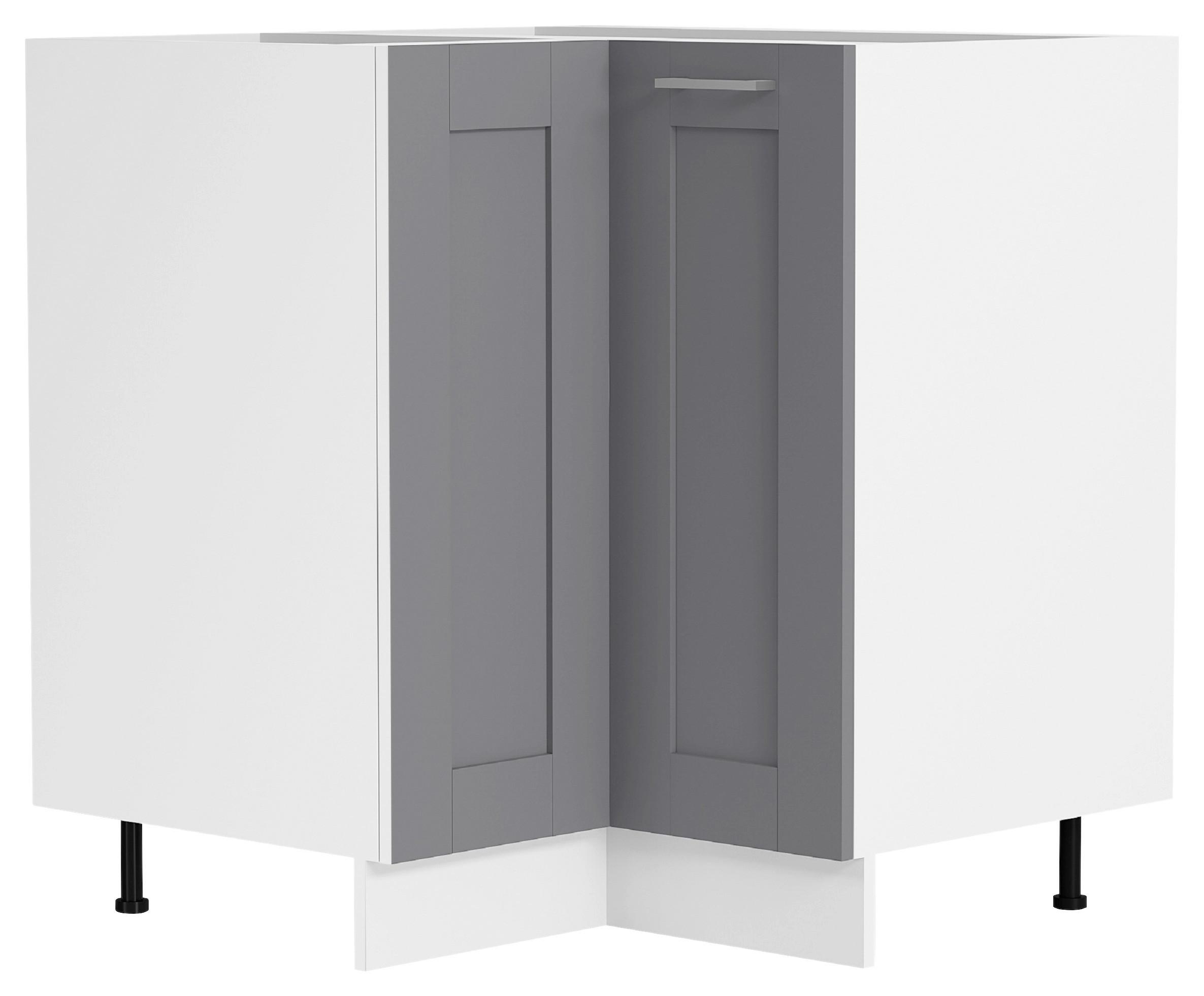 Eckunterschrank Colura - Anthrazit/Weiß, Trend, Holzwerkstoff/Kunststoff (76/82/76cm) - MID.YOU