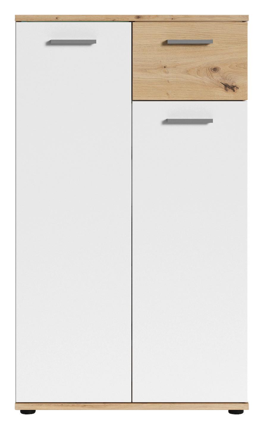 Kommode 60cm Weiß/eiche Artisan - Weiß/Eiche Artisan, LIFESTYLE, Holzwerkstoff (60/102/30cm) - MID.YOU