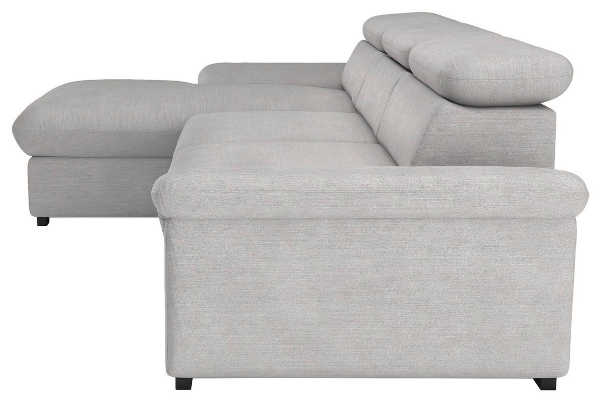 Ecksofa Lola, Hellgrau S: 165x250 Cm - Hellgrau/Schwarz, Design, Textil (165/250cm) - Livetastic