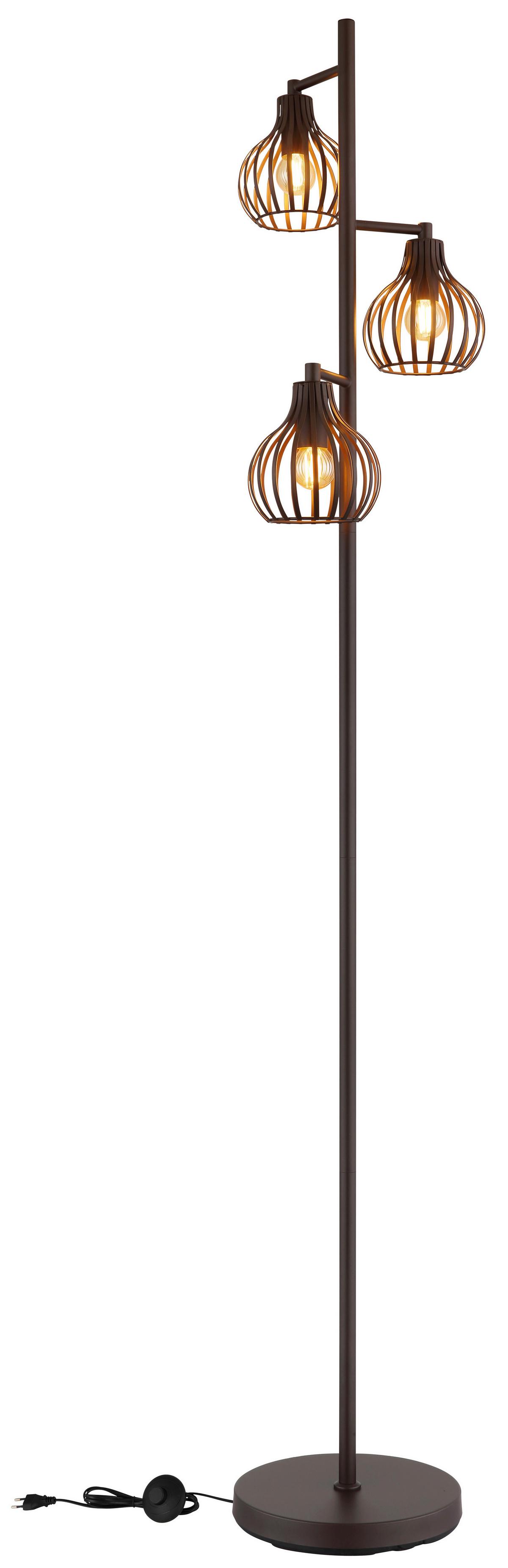 Stehleuchte Exkl. 3xe14, 40w - Rostfarben/Schwarz, Design, Kunststoff/Metall (31/161cm) - Globo