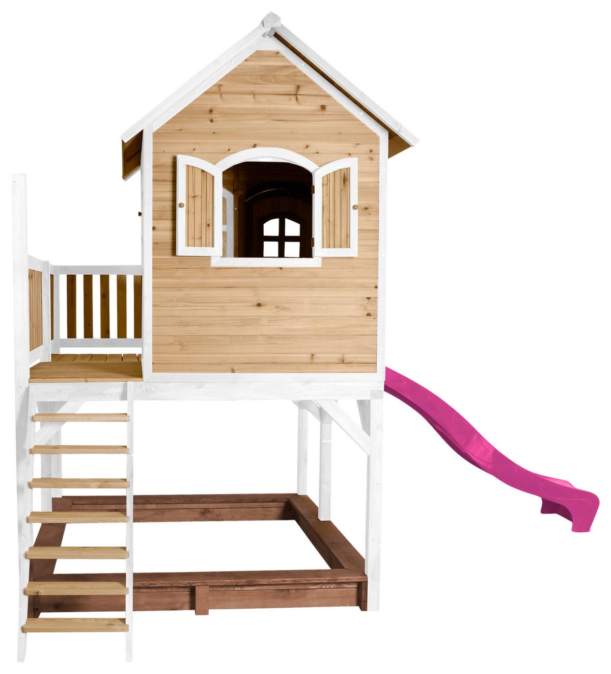 Spielturm A030.151.41 - Lila/Braun, KONVENTIONELL, Holz (377/291/255cm) - Ambia Garden