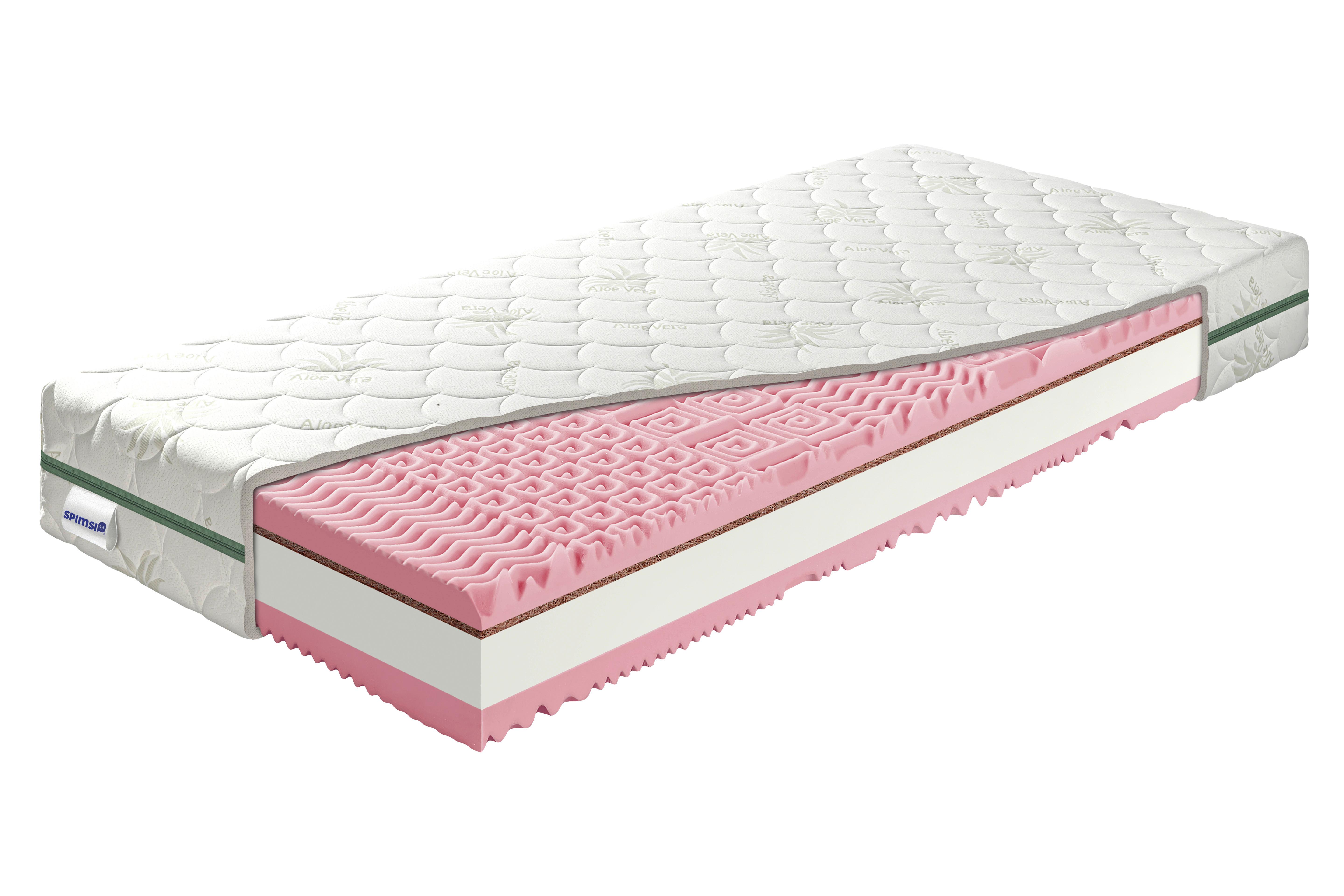 Obojstranný matrac Pink Kokos 140x200cm,H3/ H4,V: 23cm - biela/zelená, Lifestyle, textil (140/200cm) - Spimsi