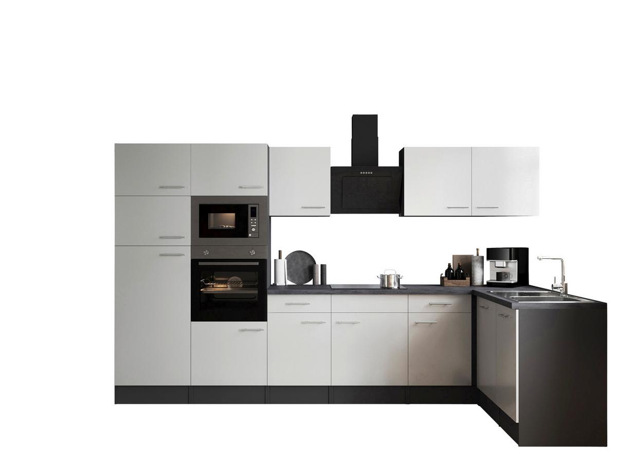 Eckküche Oliver Grau, Weiß S: 340x172cm - Weiß/Grau, Design, Holzwerkstoff (340cm) - Respekta