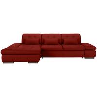 Rohová sedačka SANFINO, levá, červená pravá kůže - barvy chromu/červená, Konvenční, kov/kůže (199/79-96/305cm) - Premium Living