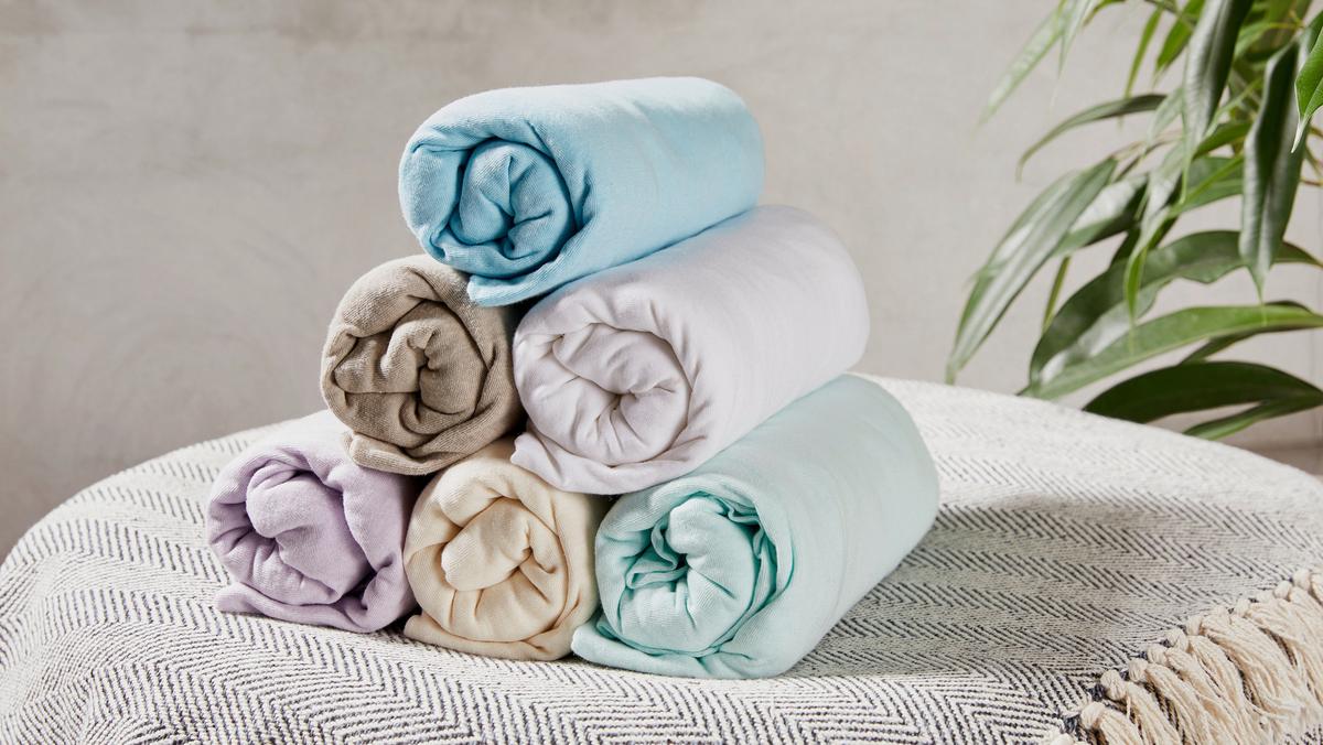 Spannleintuch Isadora 100x200 Cm Jersey-Baumwolle - Taupe/Lila, MODERN, Textil (100/200cm) - Ondega