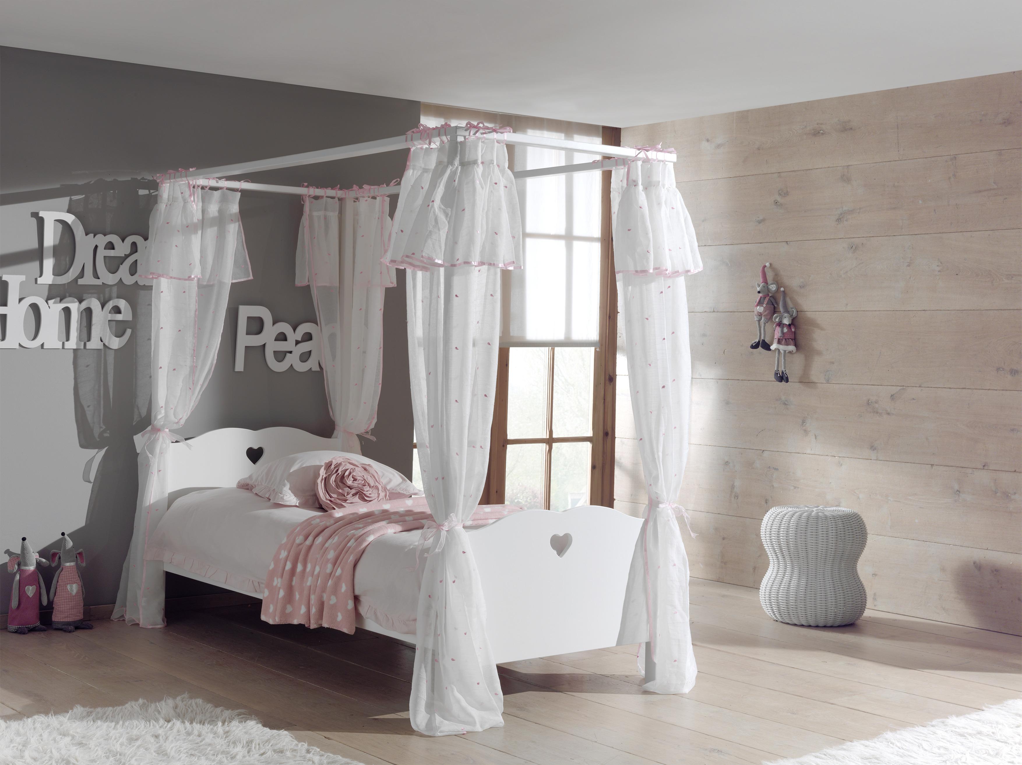 Postel s nebesy AMORI bílá - bílá, Konvenční, kompozitní dřevo/textil (90/200cm) - MID.YOU