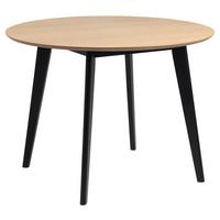 Okrúhly jedálenský stôl ROXBY 105 cm, dub - čierna/farba duba, Modern, kompozitné drevo (105/76/105cm)