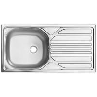 Spüle Edelstahl 86x43,5 cm mit Abtropffläche - Edelstahlfarben, Basics, Metall (86/43,5cm) - P & B