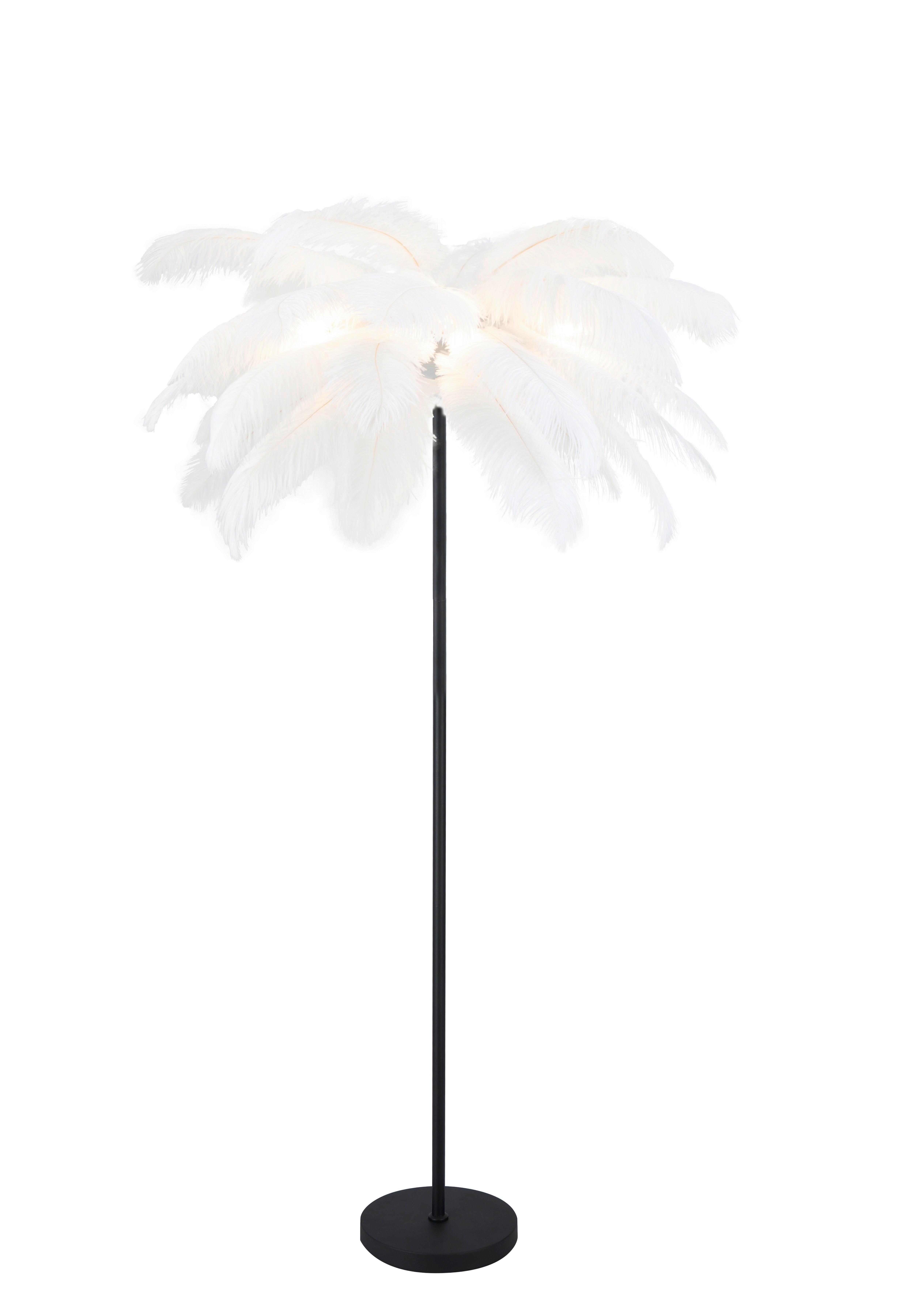 Stehleuchte Fedi - Schwarz/Weiß, MODERN, Textil/Metall (55/160cm)