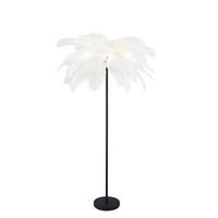 Stehleuchte Fedi - Schwarz/Weiß, MODERN, Textil/Metall (55/160cm)