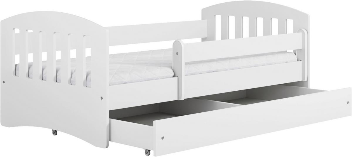 KINDER-/JUNIORBETT Classic Weiß 80x180cm - Birkefarben/Weiß, MODERN, Holz/Holzwerkstoff (80/180cm) - MID.YOU