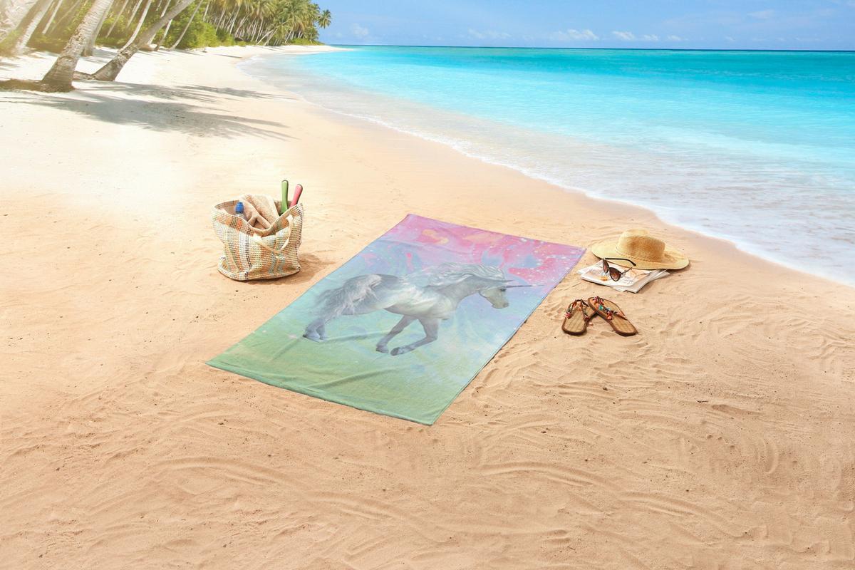 Strandtuch Unicorn Multicolor 75x150 Cm - Multicolor, Trend, Textil (75/150cm)