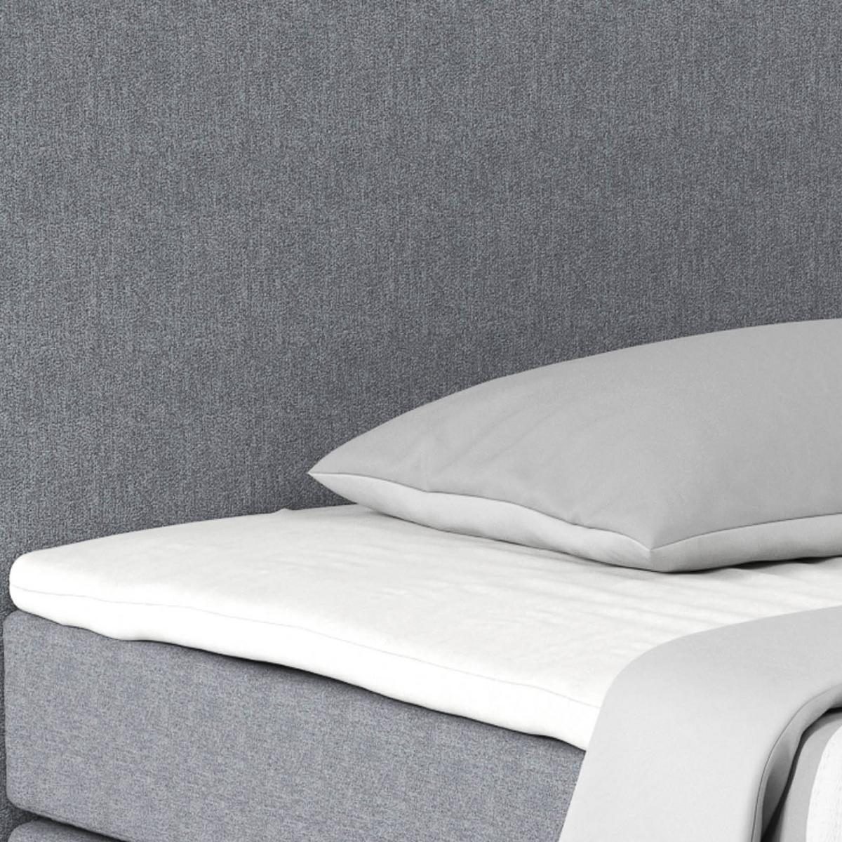 Postel Boxspring NERO PL: 140/200cm, šedozelená - barvy chromu/modrošedá, Konvenční, kov/textil (140/200cm)
