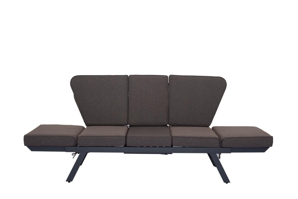 Gartenbank Metall Relax mit Kissen - MODERN (215/83/75cm) - Beldano