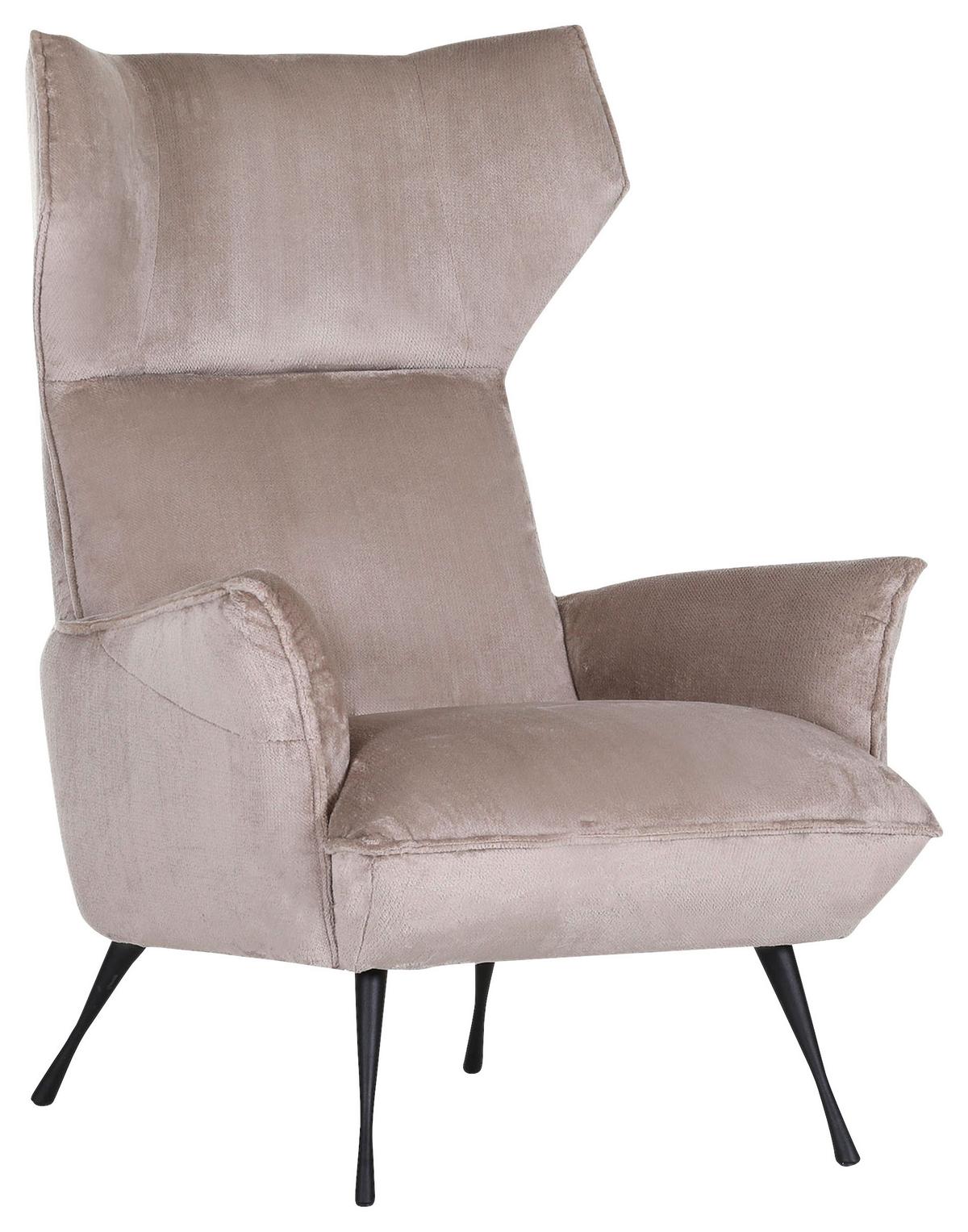 Ohrensessel Lorris - Beige/Schwarz, KONVENTIONELL, Textil (83/110/92cm) - MID.YOU