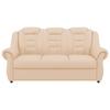 3-sitzer-sofa Boston Beige Lederlook - Beige/Schwarz, KONVENTIONELL, Textil (196/102/101cm) - Livetastic