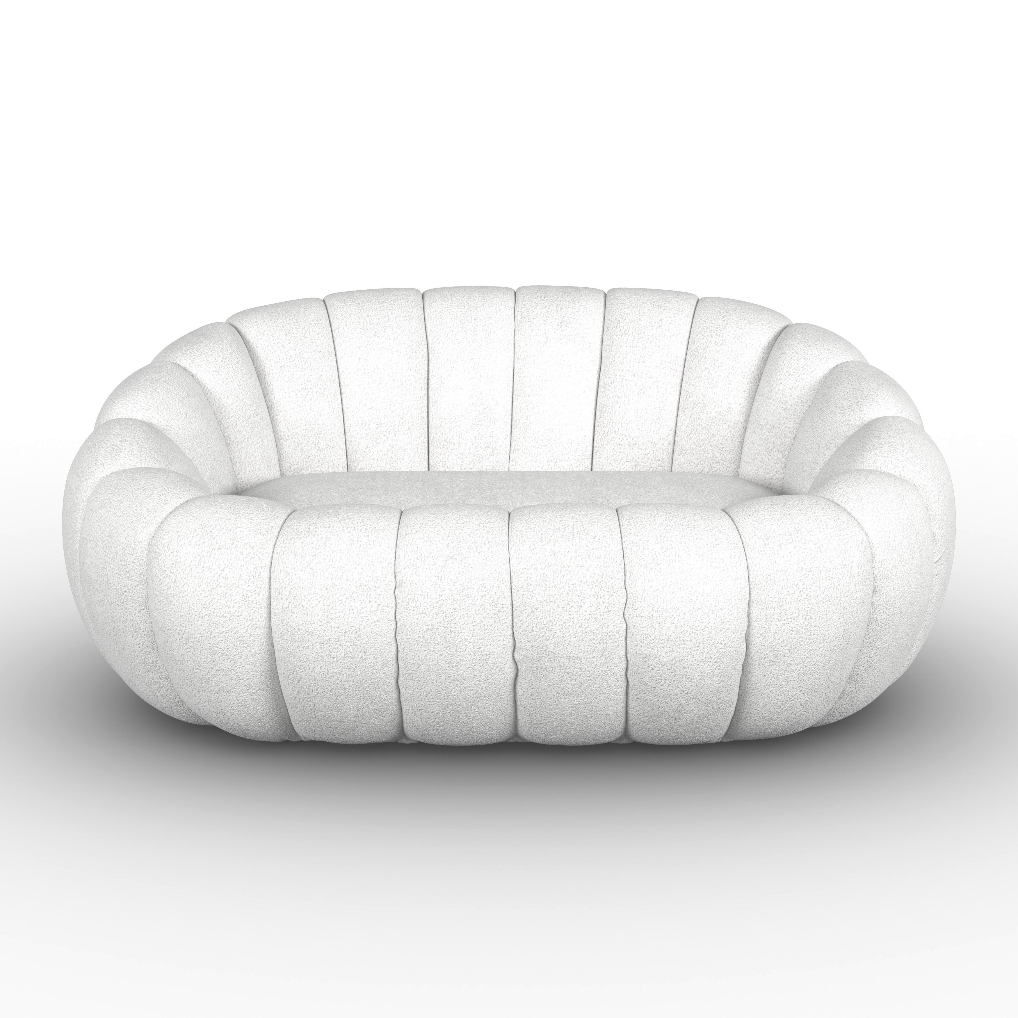 Pohovka LENA, biela ženilka, max. 280 kg - biela, Modern, drevo/textil (148/62/92cm) - Bessagi Home