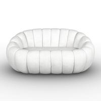 Pohovka LENA, biela ženilka, max. 280 kg - biela, Modern, drevo/textil (148/62/92cm) - Bessagi Home