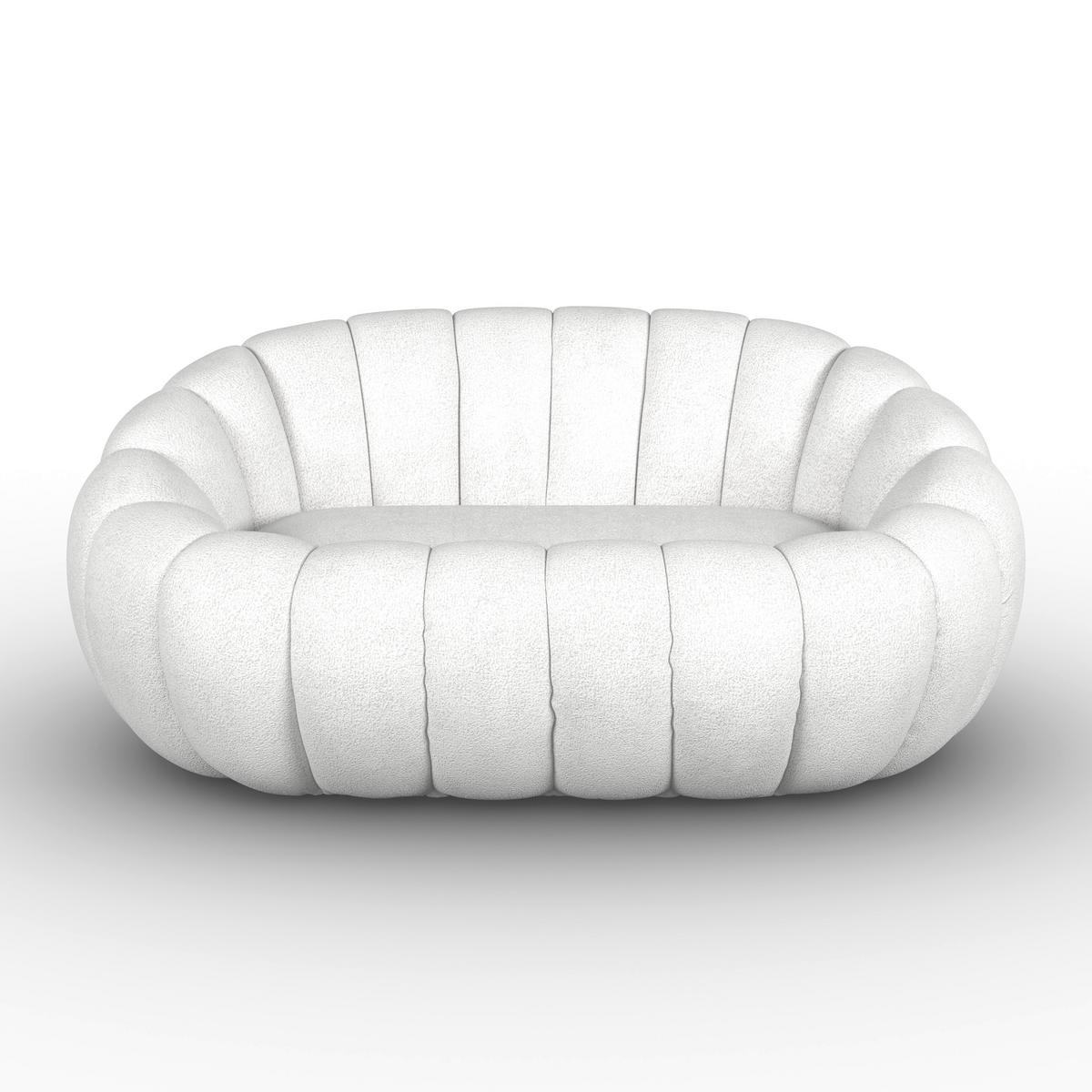 Pohovka LENA, biela ženilka, max. 280 kg - biela, Modern, drevo/textil (148/62/92cm) - Bessagi Home