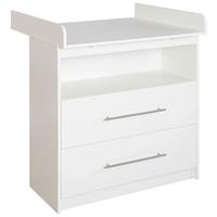 Wickelkommode Luna B: 88,5 Cm Weiß 2 Schubladen - Weiß, Basics, Holzwerkstoff (88,5/100,5/75cm) - Roba