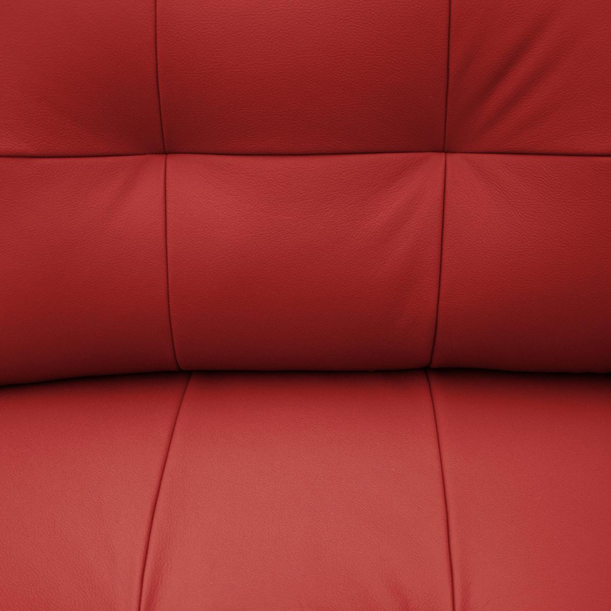 Ecksofa Nordic Rot S: 238x168 cm - Buchefarben/Rot, Design, Leder/Textil (238/168cm) - Livetastic