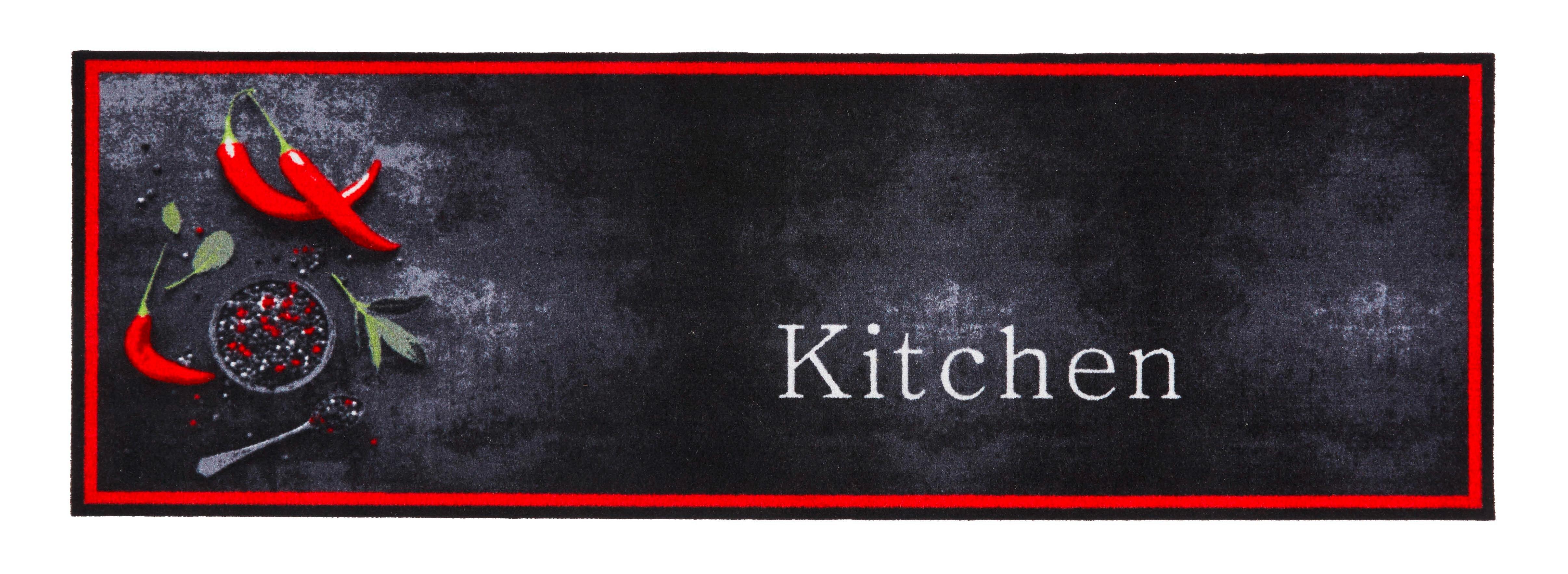 DVEŘNÍ ROHOŽKA Kitchen, 50/150cm - antracitová/červená, Moderní, textil (50/150cm) - Modern Living