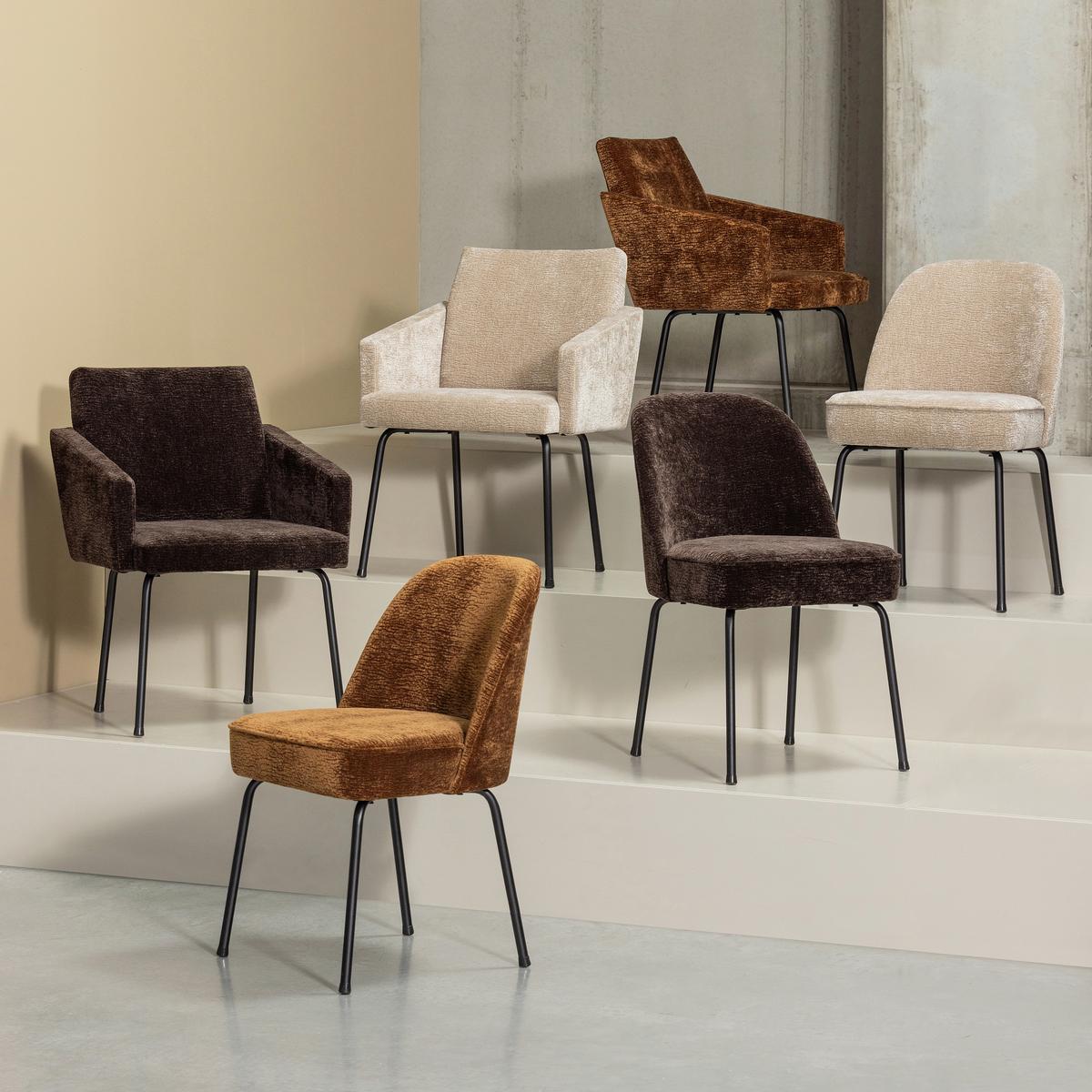Stuhl-Set Vogue Sandfarben B: 50cm - Sandfarben/Schwarz, MODERN, Textil/Metall (50/83/57cm) - Livetastic