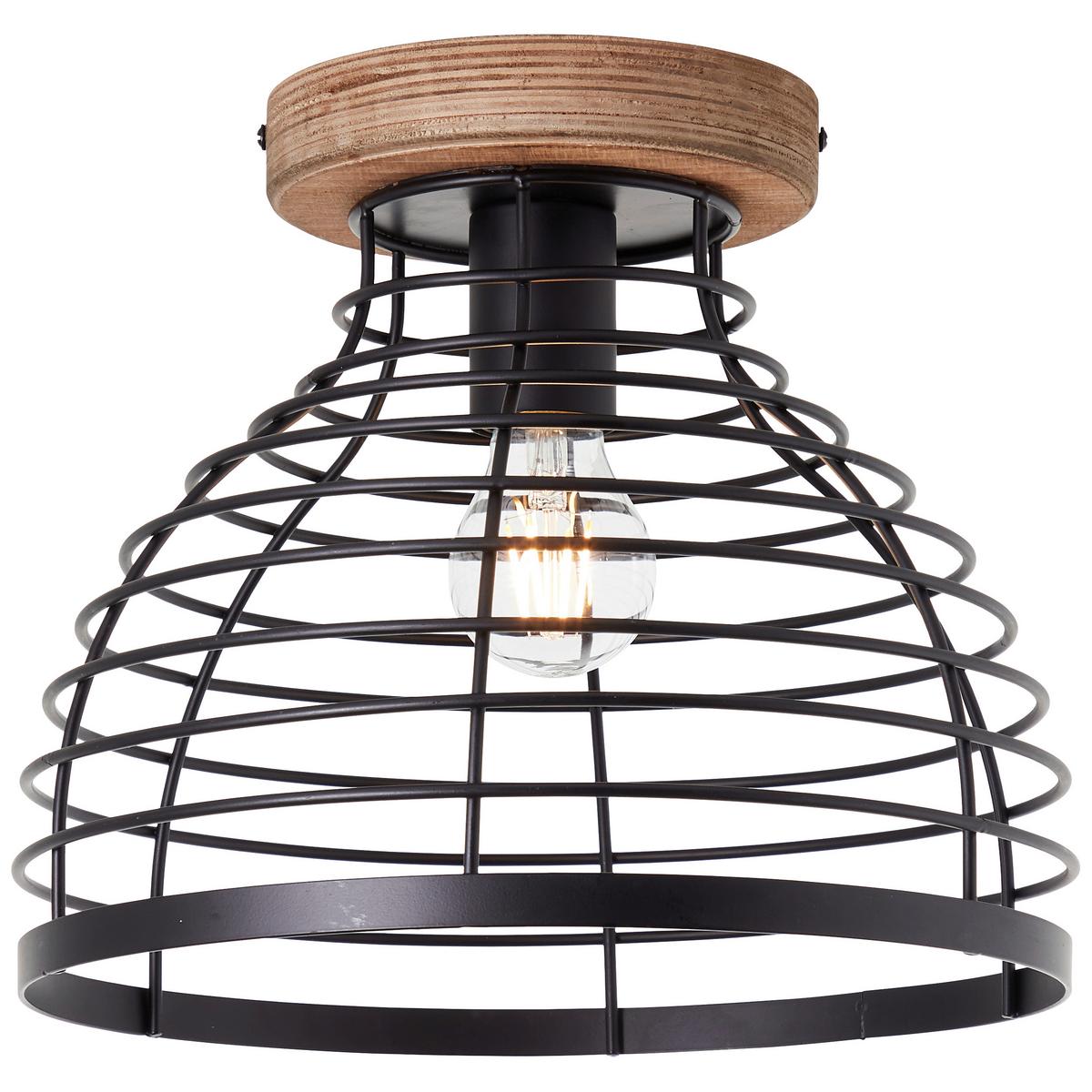 Deckenleuchte 99563/76 Avia - Schwarz, Natur, Holz/Metall (30/25cm) - Brilliant