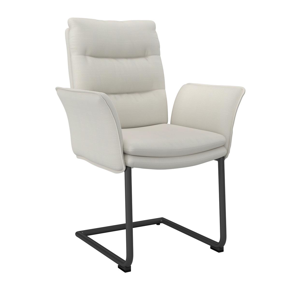 Židle s područkami TONIO, bílá - bílá/černá, Moderní, kov/dřevo (64/64/97cm) - Bessagi Home