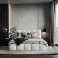 Polsterbett Cherry Mikrofaser Velours, Grau, Lf: 140x200 cm - Hellgrau/Schwarz, MODERN, Holz/Holzwerkstoff (140/200cm) - MID.YOU