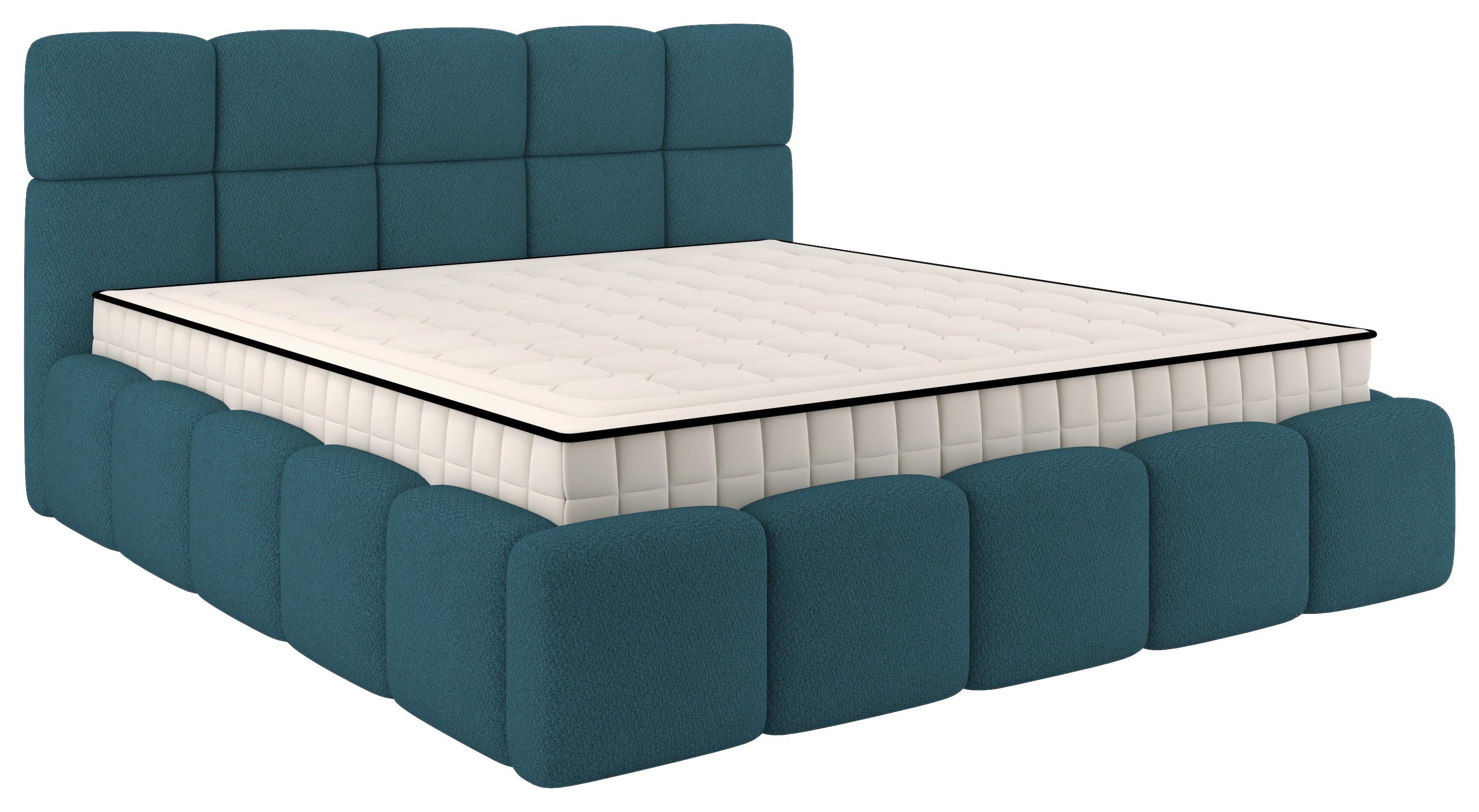 Polsterbett Cloudy m. Matratze Türkis, LF: 180x200 cm