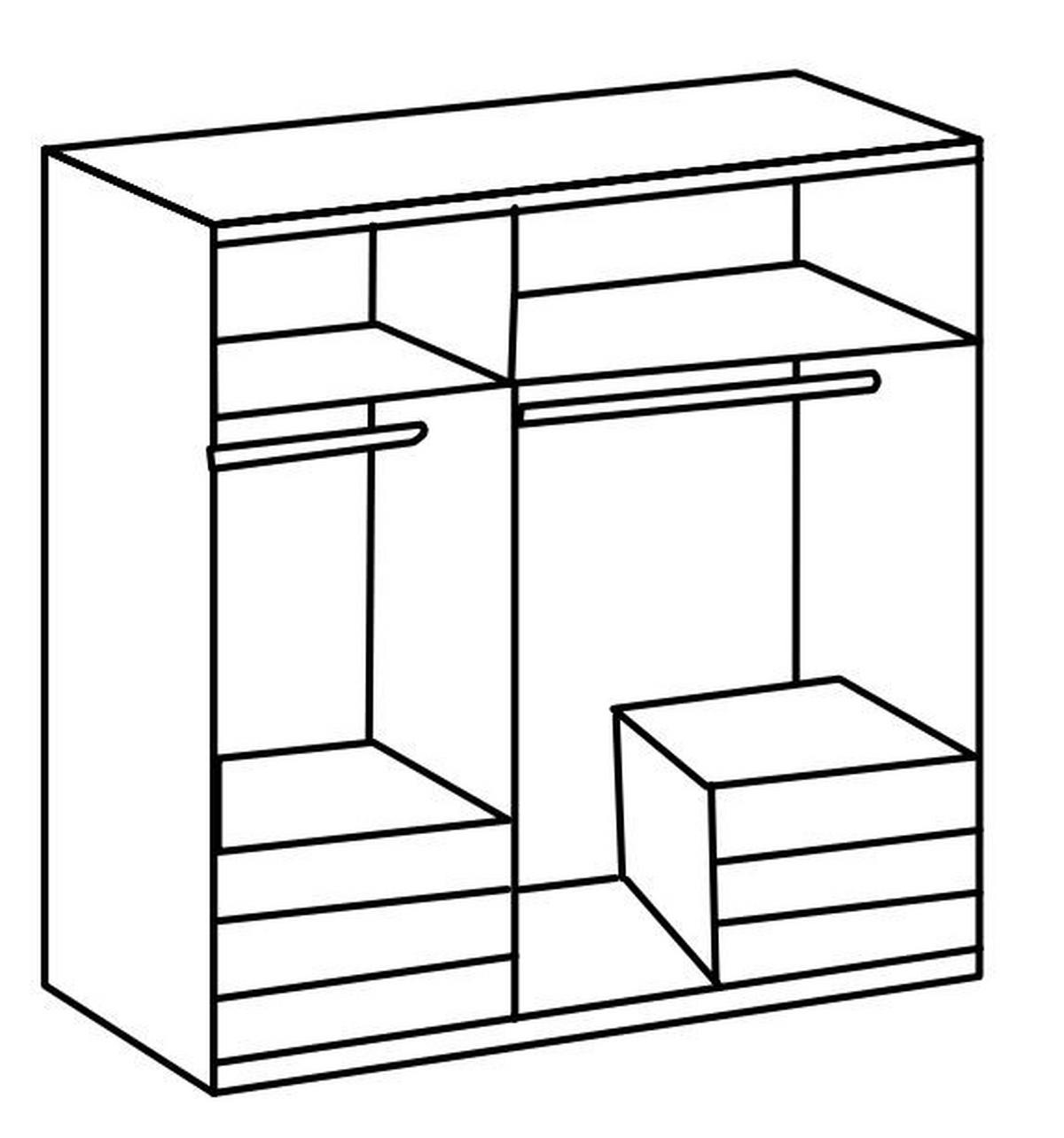 Drehtürenschrank 150cm Level, Weiß/Eiche Dekor - Eichefarben/Weiß, MODERN, Glas/Holzwerkstoff (150/216/58cm) - MID.YOU