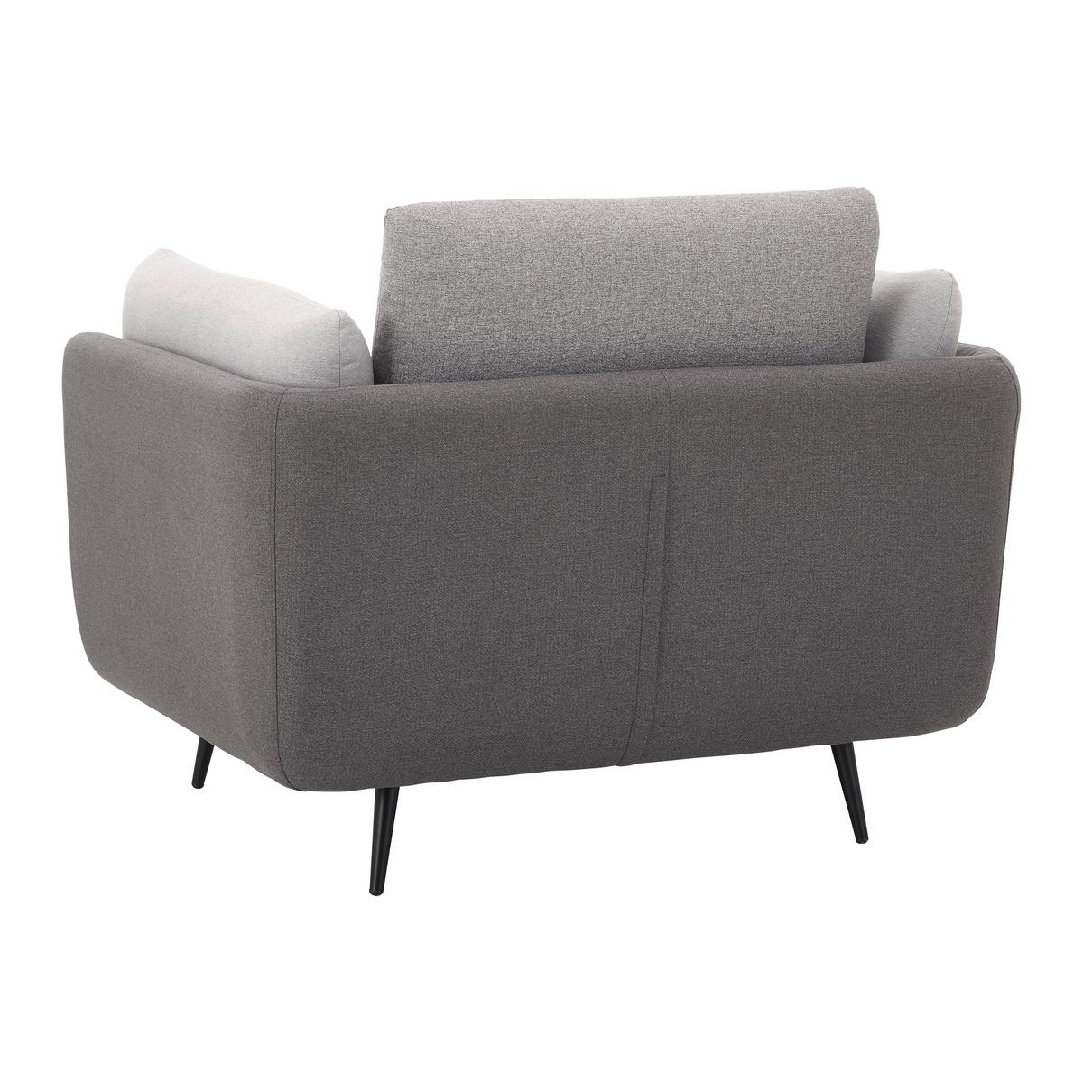 Kreslo GENESIS - čierna/sivá, Modern, kov/drevo (112/65/91cm) - Bessagi Home