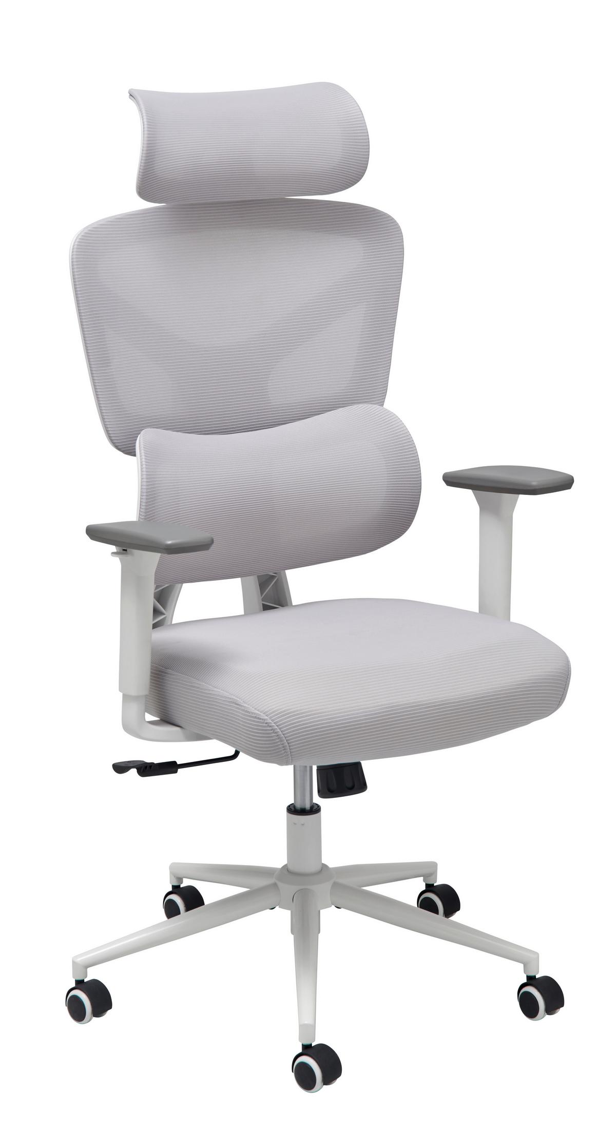 Drehstuhl Cremona - Dunkelgrau/Weiß, LIFESTYLE, Holz/Kunststoff (66/125-133/61cm) - MID.YOU