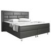Boxspringbett Mit Topper Lederlook 180x200 Nizza - Anthrazit/Silberfarben, KONVENTIONELL, Textil (180/200cm) - MID.YOU