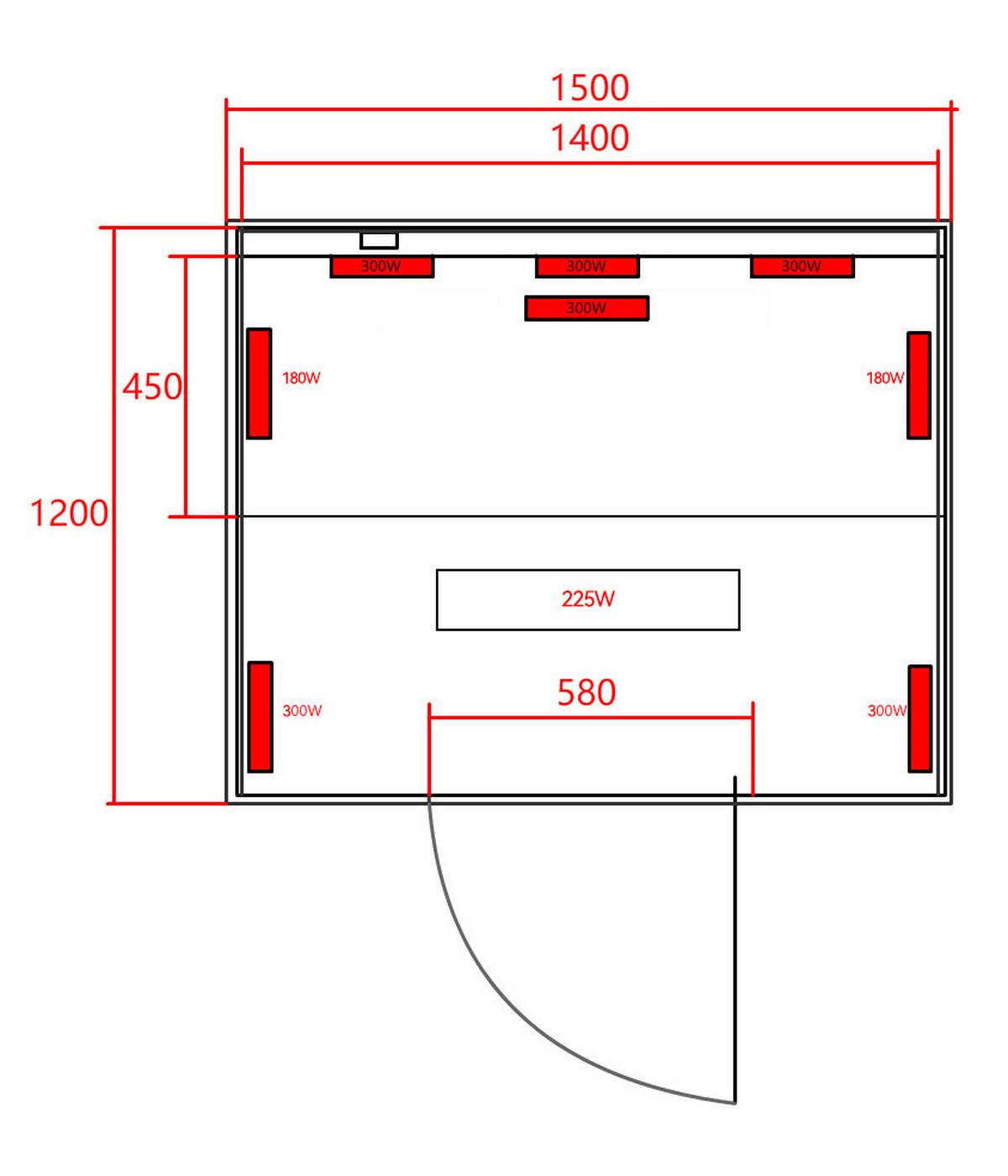 Infrarotkabine 3 Personen Lbh: 150x120x200 - Naturfarben, KONVENTIONELL, Holz (150/120/200cm) - Sanotechnik