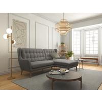 Ecksofa Henry Dunkelgrau S: 173x250 cm - Eichefarben/Dunkelgrau, KONVENTIONELL, Textil (173/250cm) - Trendmanufaktur